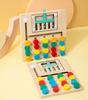 Montessori Learning Slide Puzzle Toys Color Matching Logic Game Busy Board Preschool Educational Wooden Toys for Toddlers Kids