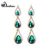 European and American Long Tassel Rhinestone Inlaid Geometric Earrings for Women