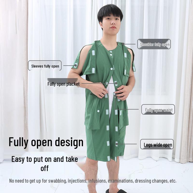 Abbigliamento Estivo in Cotone a Manica Corta per Pazienti Allettati e Post-Operatori
