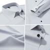 Long Sleeve Man Shirt Solid Color Business Slim Work Shirt Man 2026 Autumn New Casual Striped Print Shirt Men's Wear