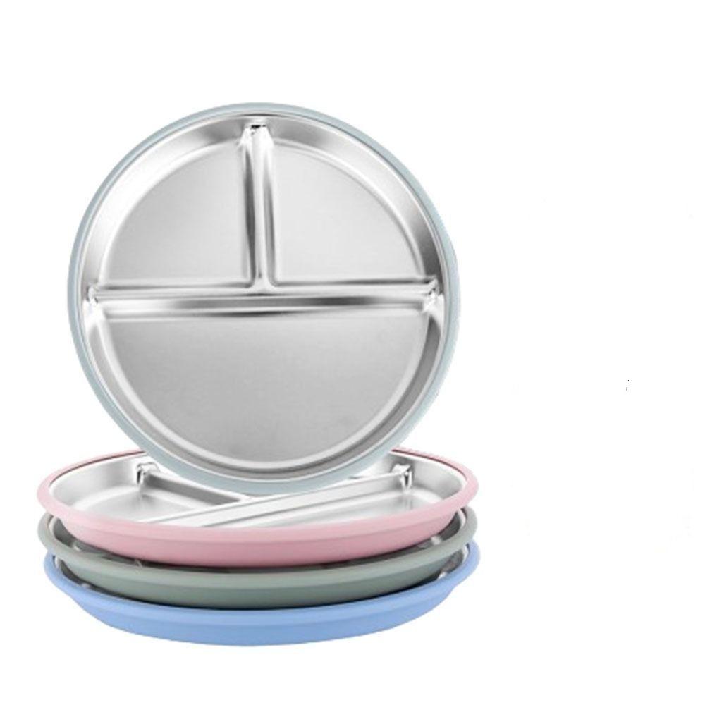 304 Edelstahl Baby Saugnapf Speiseteller Unterteiltes Design Kinder Fütterungsschüsseln für Kleinkinder