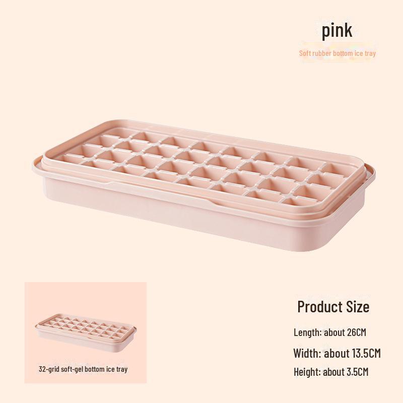 Soft-Press Ice Tray: Easy Release, Food-Grade Material, Large Capacity Ice Storage Box