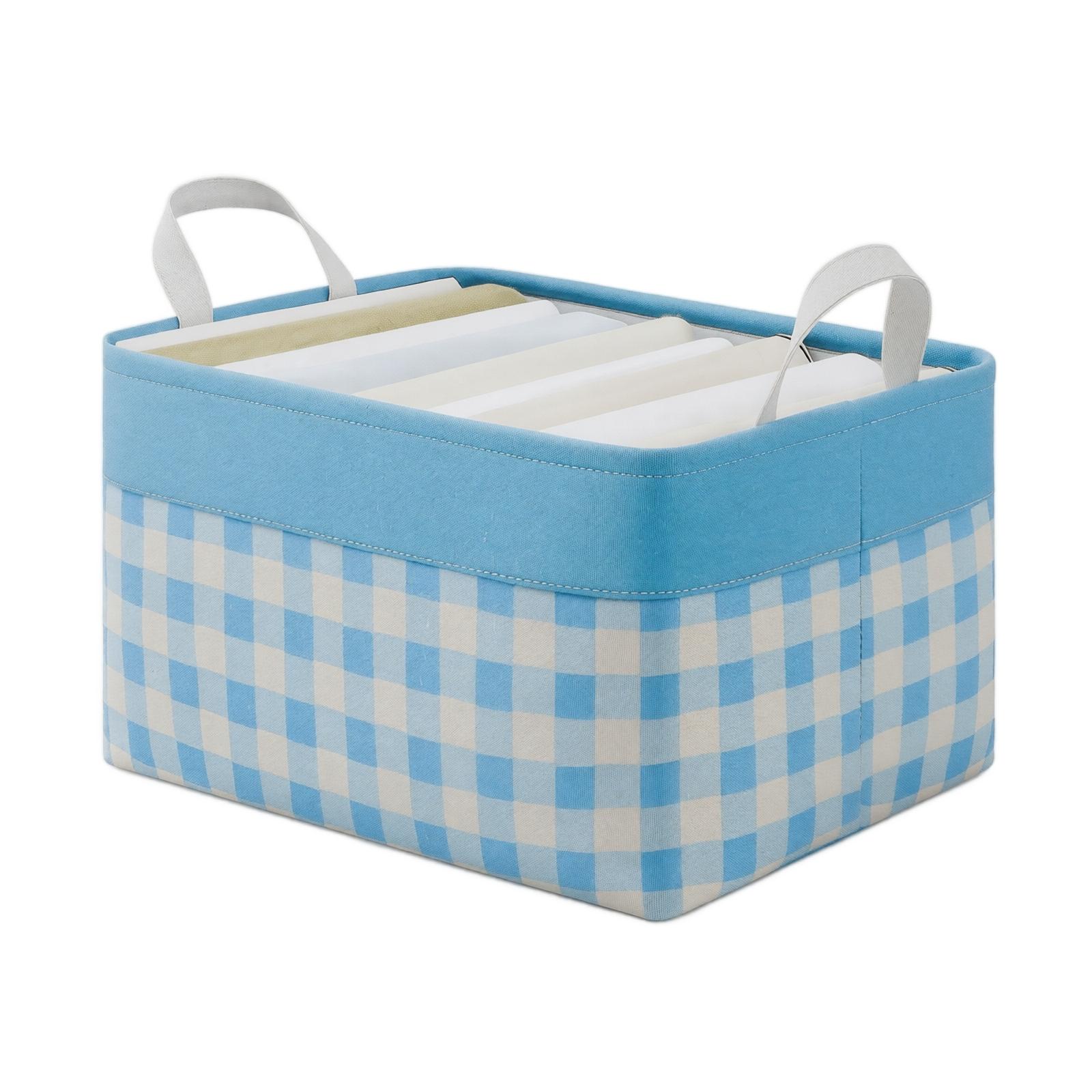 Foldable Fabric Storage Basket Medium Size 35x25x20cm with Handles for Organizing Household Items Durable and Lightweight Design one size