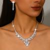Fashion Stud Earrings Collarbone Chain Set Rhinestones Inlaid Bridal Wedding Jewelry  Engagements