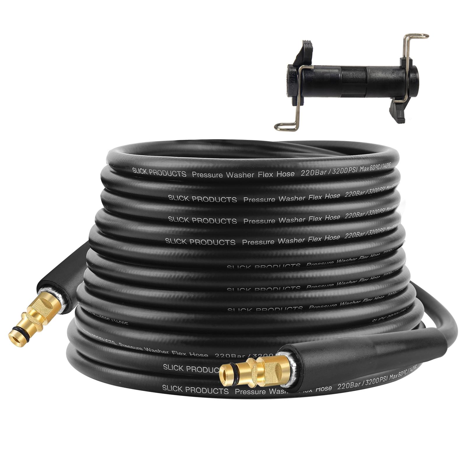 Pressure Washer Replacement Hose Super Flexible Hose 12M, 3200 PSI, for Karcher K2-K7, Free Click-type Plug-in Quick Connector Accessories nero