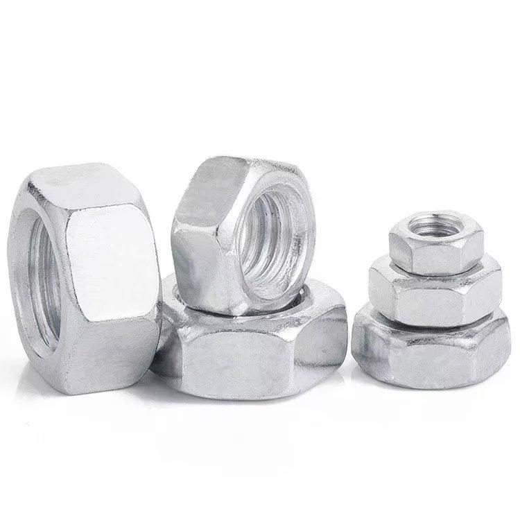 White Fine Thread M10*1.0 Hex Nut for Lighting Hardware