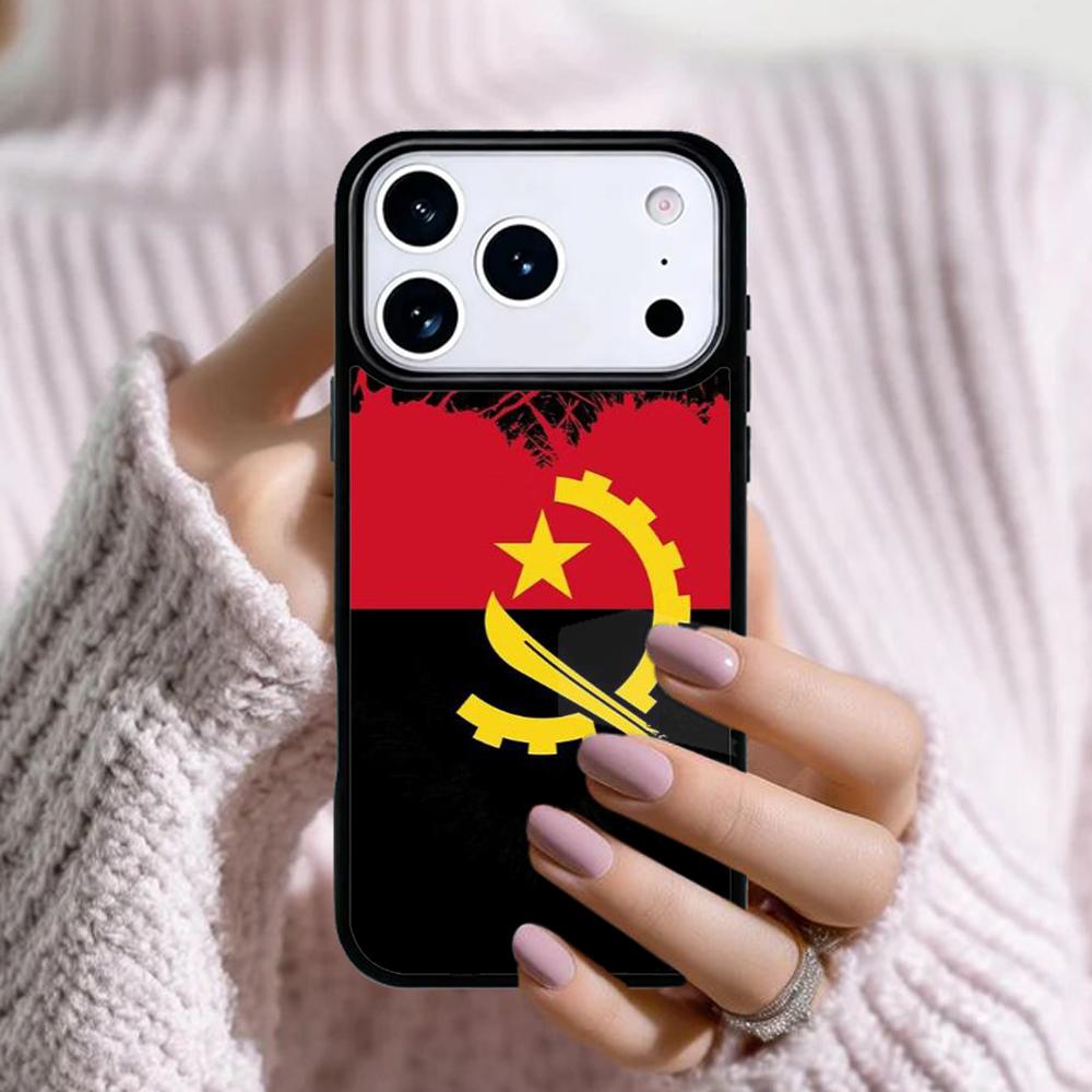 Angola flag Phone Case For Apple iPhone 17 Air 16E 15 14 Plus 13 12 11 Pro Max Mini Funda Cover