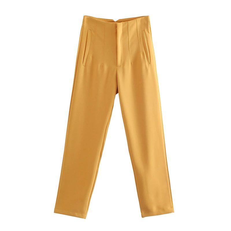 Cigarette Pipe Commute Leisure Candy Color Slim Looking Ankle-Length Pants