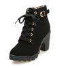 Fashion Boots Women Shoes Women Fashion High Heel Lace Up Ankle Boots Ladies Buckle Platform Artificial Leather Shoes bota feminina2025