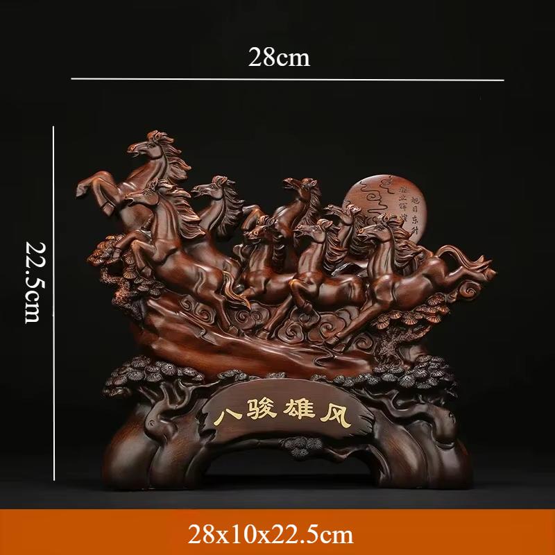 Chinese Style Horse Shape Artwork Lucky Horse Resin Home Decoration Ornaments Desk Study Crafts Home Decorations Gifts