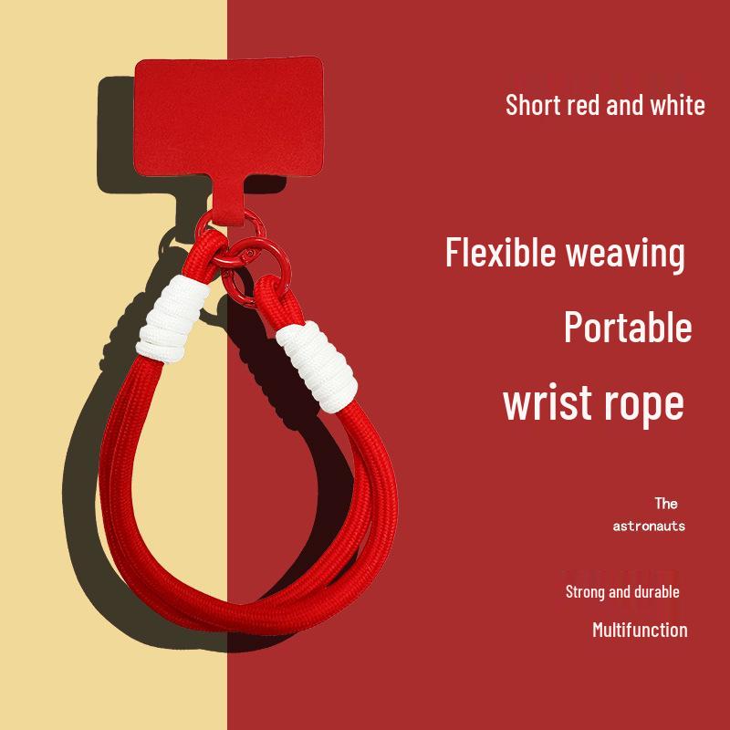 Popular Color-Block Phone Lanyard: Multi-Functional Anti-Loss Case, Earphone Cover, Toy Bag, Woven Wrist Strap
