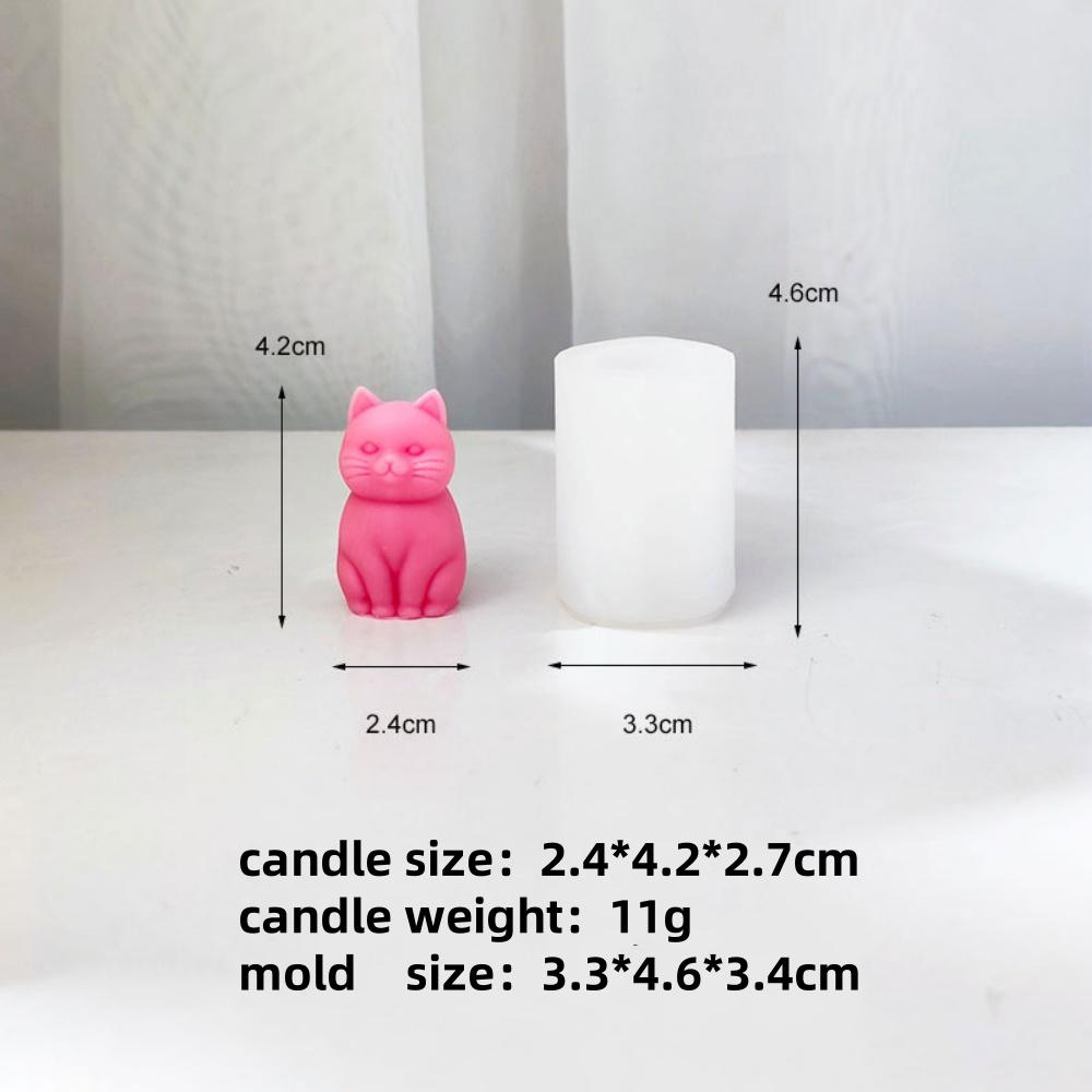 

3D Fat Cat Candle Silicone Mold Handmade Cute Size Sitting Cat Aromatherapy Candle DIY Toy Cake Mold Gypsum Resin Ornament Gift