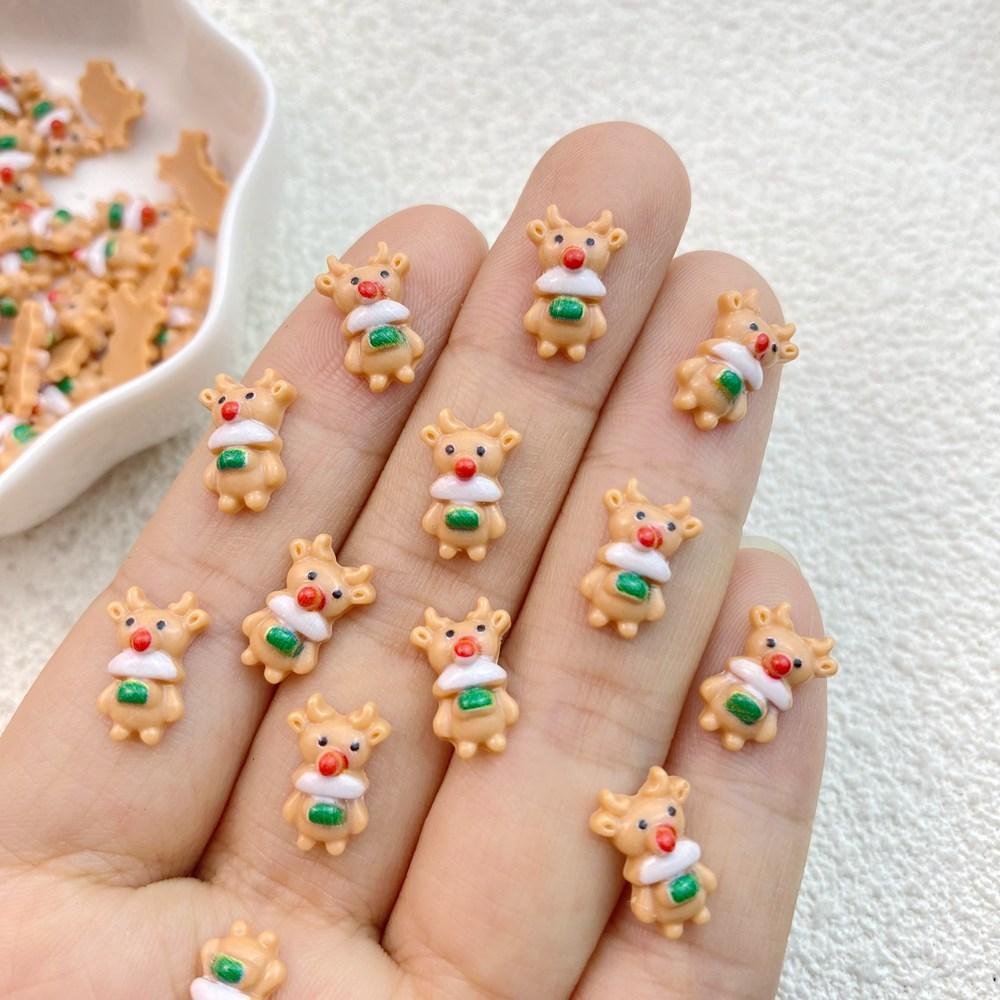 30Pcs New Cute Resin Cartoon Halloween, Christmas Collection Flat Back Manicure Parts Embellishments For Hair Bows