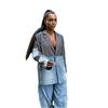 Vysoko módna džínsová patchwork bunda: Jesenné voľné, nadmerné veľkosti, trendy, všestranné dámske streetwear