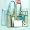 PVC Thickened Transparent Handbag Colorful Storage Bag Large Capacity Waterproof Portable Handbag File Pocket Students Office Supplies