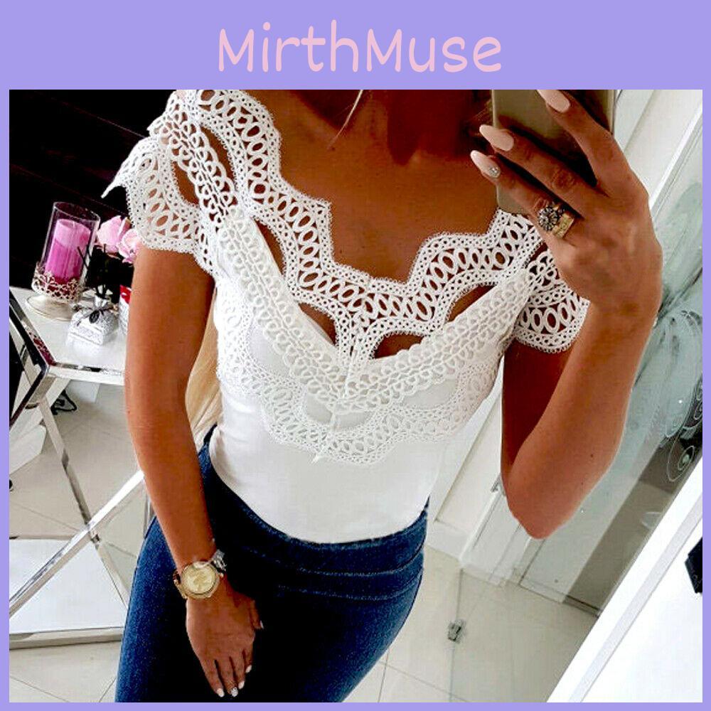 Hochwertige Damen Kurzarm Spitzen T-Shirts für mühelosen Sommerstil