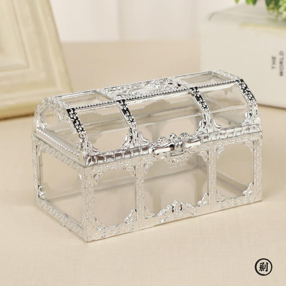 Vintage Treasure Chest Storage Box Transparent Pirate Candy Jewelry Display Box for Wedding Party Birthday