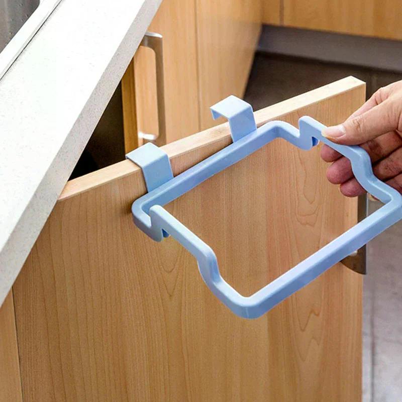 Trash Rack Storage Garbage Bag Holder Cupboard Door Back Kitchen Garbage Rubbish Bag Cabinet Hanging Kitchen Organizer