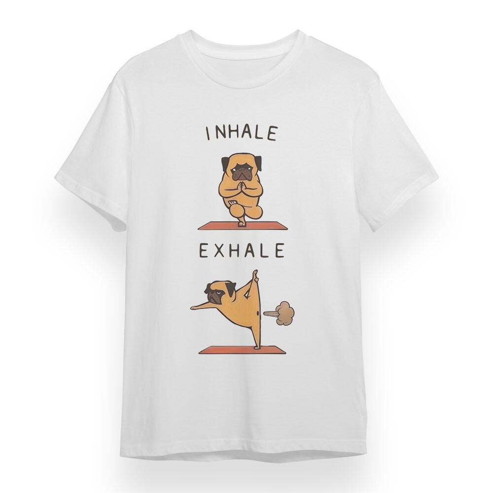 

Women s Plus Size T-shirt With Funny Yoga Pups Graphic Unisex White Cotton Tee S