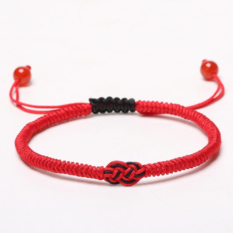 Red Black Woven Bracelet China Vajra Knot Wristbands Fashion Adjustable Couple Bangles For Men Women Lucky Jewelry Gift