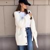 2025 Autumn/Winter Women's V-neck Faux Alpaca Wool Cardigan Sweater - Macaron Color Series