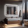 Drop- Shipping 48x24" Smart Touch LED Bathroom Mirror Lighted 3X Magnify Bath Mirror for Shaving Dimming Defog