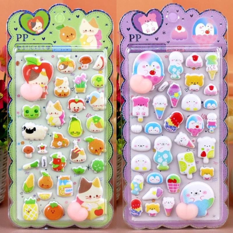 New Cartoon Animal Soft Puffy Butt 3D Stickers DIY Laptop Scrapbook Phone Case Decoration Decals Decompression Gifts