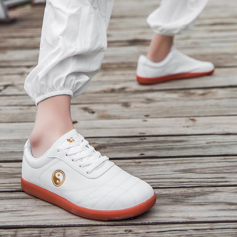 Buty do Tai Chi Jurzhen skóra bydlęca podeszwa buty treningowe męskie buty sportowe do sztuk walki oddychające