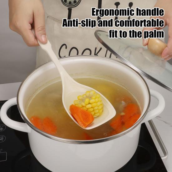Silicone Cooking Spoon with Deep Bowl And Measurement Mark for Mixing Serving Scooping Scraping Heat Resistant Kitchen Spatula for Non-Stick Cookware