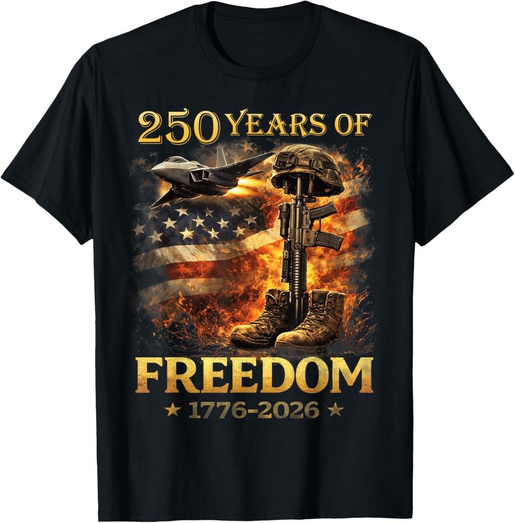 250 Years of Freedom 1776 2026 July 4th 250th Birthday T-Shirt