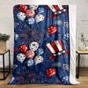 Patriotic Balloon Firework Blanket bedroom Blanket for Livingroom Couch lunch break Soft throw for Friend's festival Gift