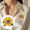 Alloy Floral Brooch Rhinestone Sunflower Brooch, Decorative Lapel Pin for Men Daily Wear Women, Jewelry Accessory Coats Dresses Scarves