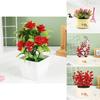 Fake Lily And Rose Flower Arrangement With Pot For Holiday Decor And Gift Giving