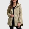 Herbst Winter Mode Jacke Mantel Damen Parkas Freizeit Gewellter Rand Kapuze Baumwolle Gepolsterter Mantel Gitter Muster Oberbekleidung