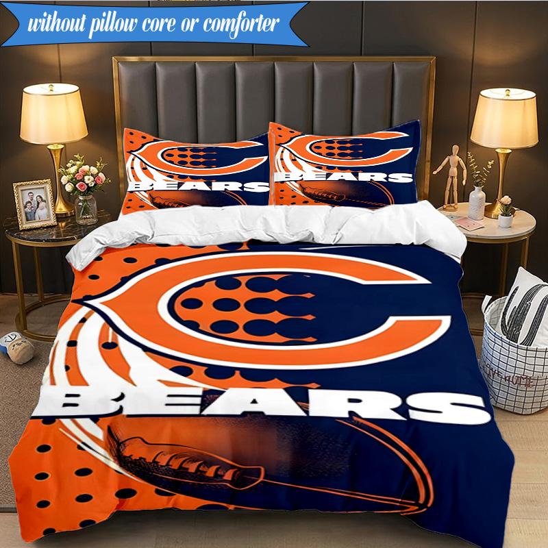Chicago Bears  3pcs Bedding,Including 1pc Duvet Cover And 2pcs Pillowcases Perfect for Christmas,Ideal for Bedroom, Dormitory