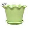 Drainage Pot with Saucer Wavy Edge Planter Saucer Thickened Flower Succulent Tray Holes Modern Plant for Indoor Outdoor Plants Round Garden Holder