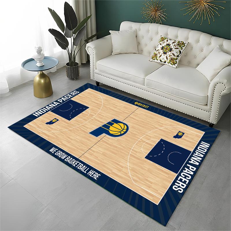 Classic Basketball Court Team Carpet Rug for Playroom Bedroom Living Room Sofa Home Decor,kid Game Area Rug Non-slip Floor Mat