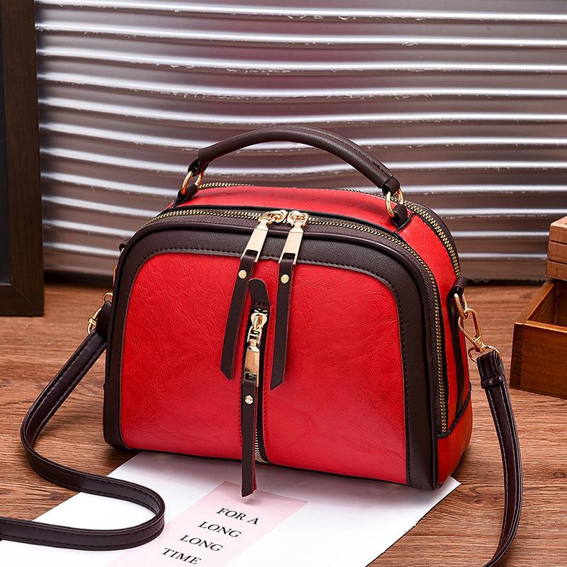 Bag women s bag new women s shoulder messenger bag retro texture versatile small bag handbag красный