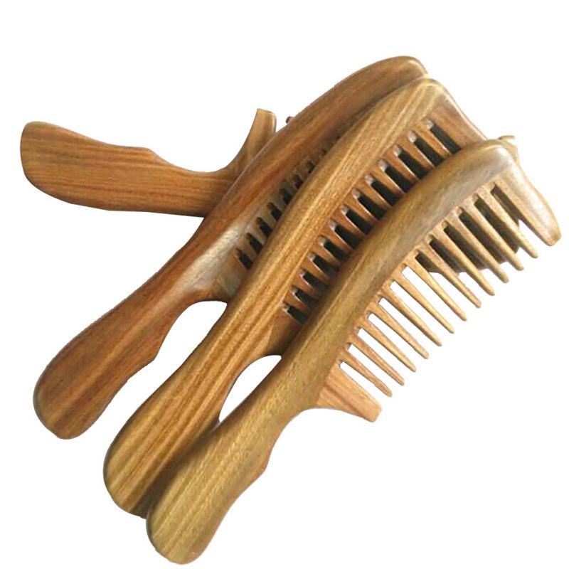 Peigne à dents larges en bois de santal fait à la main, style chinois, masseur de tête naturel, peignes à cheveux, soins capillaires, 1 pièce