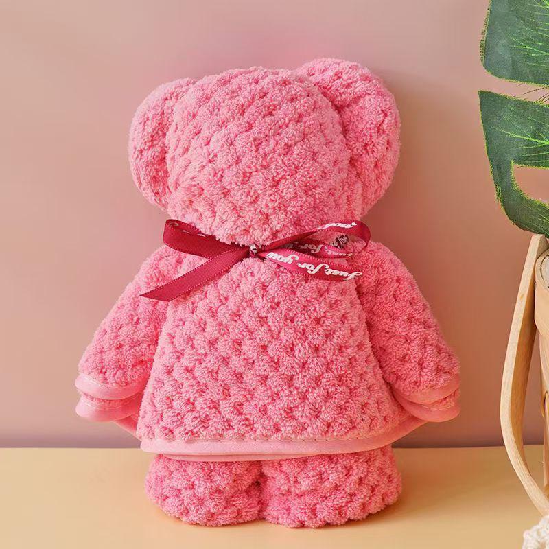 

Coral Fleece Pineapple Grid Little Bear Towel - 30x30cm Party Favor Gift 30*30 Pearl Bear