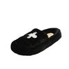 Embroidered Internet Celebrity Fluffy Slippers Women Wear 2024 Autumn and Winter New Thick Bottom Fashion Comfortable Letter Cotton Slippers Tide