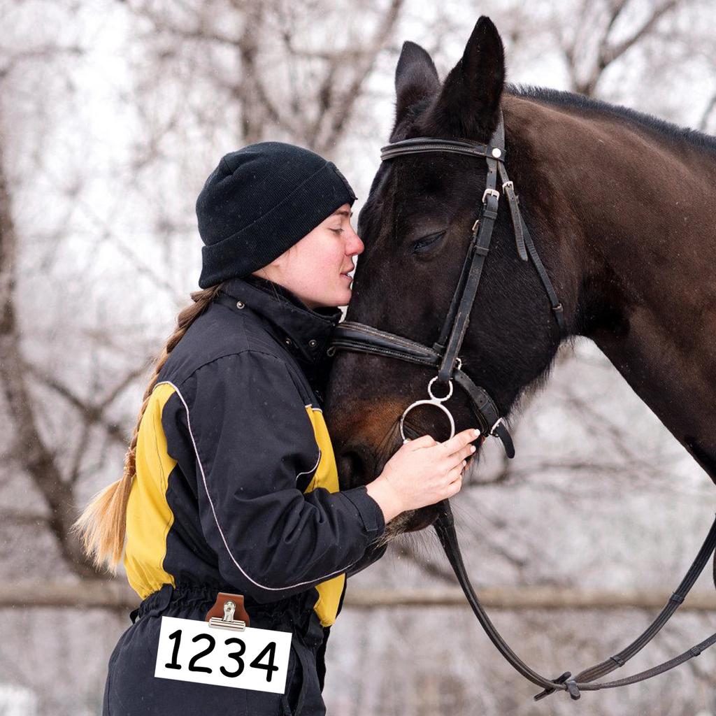 Horse Show Number Holder Clip Livestock Show Number Holder PU Leather Number Holder Belt Clip Exhibitor Number Clip