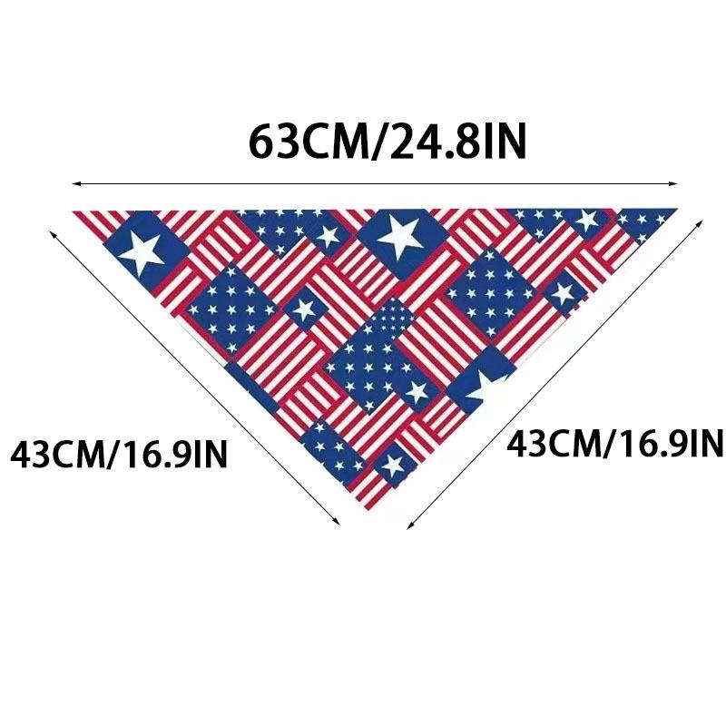 Red White Blue Pet Bandana Reusable Washable Dog Scarf for Independence Day Holiday Party Pet Accessories