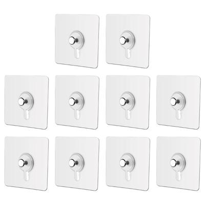 Pack of 10 Adhesive Wall Hooks Practical Damage Release Picture Hanging Hooks for Bathroom Kitchen Home Decors