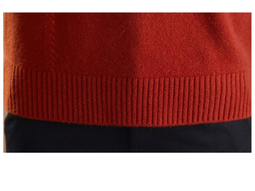 100% reine Schurwolle Damen Pullover mit halbem Stehkragen - Warme Strick-Basisschicht für mittlere und ältere Menschen