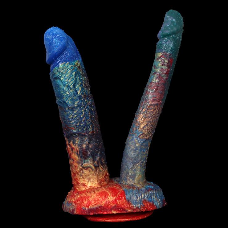 Double-headed Penis Liquid Silicone   Masturbator Anal Plug Vaginal Massage Adult Sex Toys Fisting Realistic Dick
