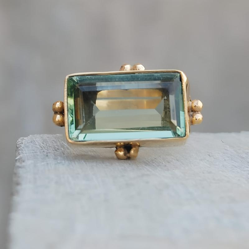 Retro and Trendy Square Inlaid Zircon Women s Ring, Personalized and Creative Simple Daily Accessory Zircon 9