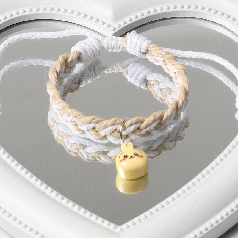 Chiikawa Cotton Linen Adjustable Cartoon Couple Bracelet - Magnetic Bestie Bracelet for Women