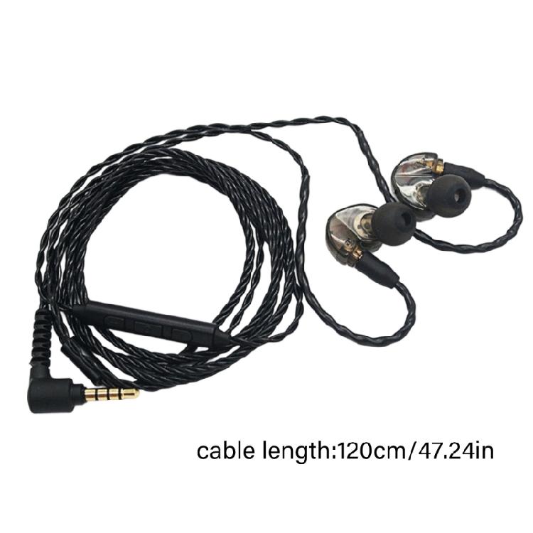 Enhanceds Sound Quality 4 Braideds Wire Cable Triple Button Mics MMCX Connectors for SE425 SE535 Headphones
