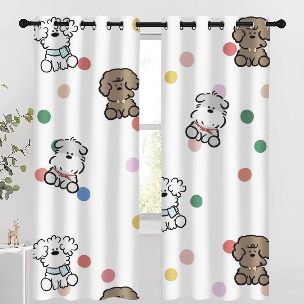 Cute Cartoon Pattern Blackout Curtains Suitable For Children'S Bedrooms, Perfect For Boys And Girls With A Childlike Innocence.